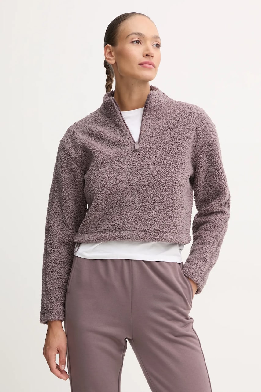 Levně Mikina Calvin Klein Performance dámská, hnědá barva, hladká, 00GWF4W307