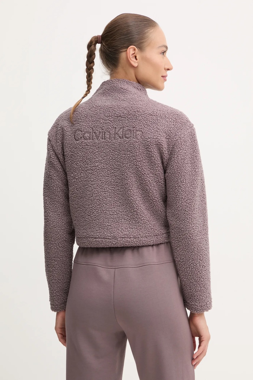 Calvin Klein Performance felső barna, női, sima, 00GWF4W307 termék 2. képe