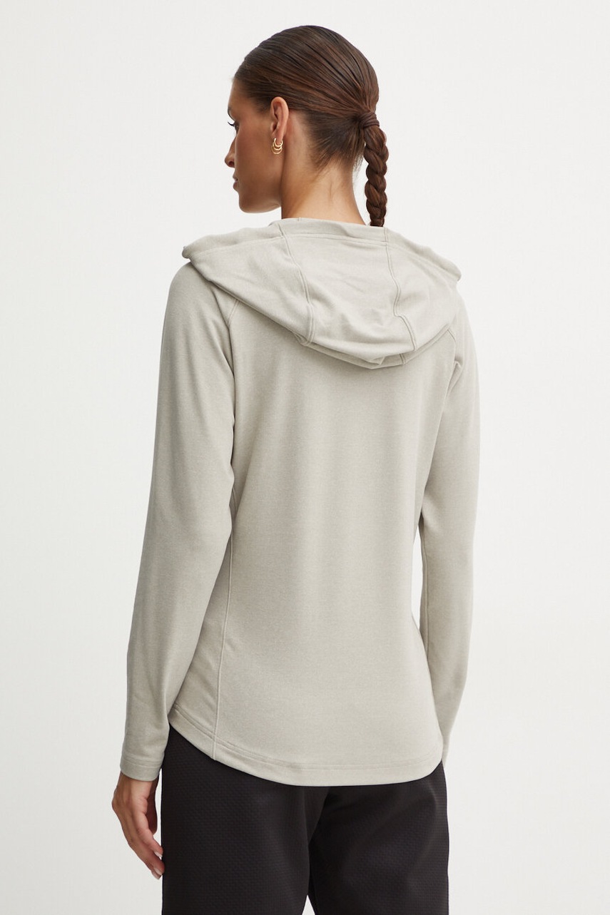 Μπλούζα Helly Hansen VERGLAS LIGHT χρώμα: μπεζ, με κουκούλα, 62964 φωτογραφία