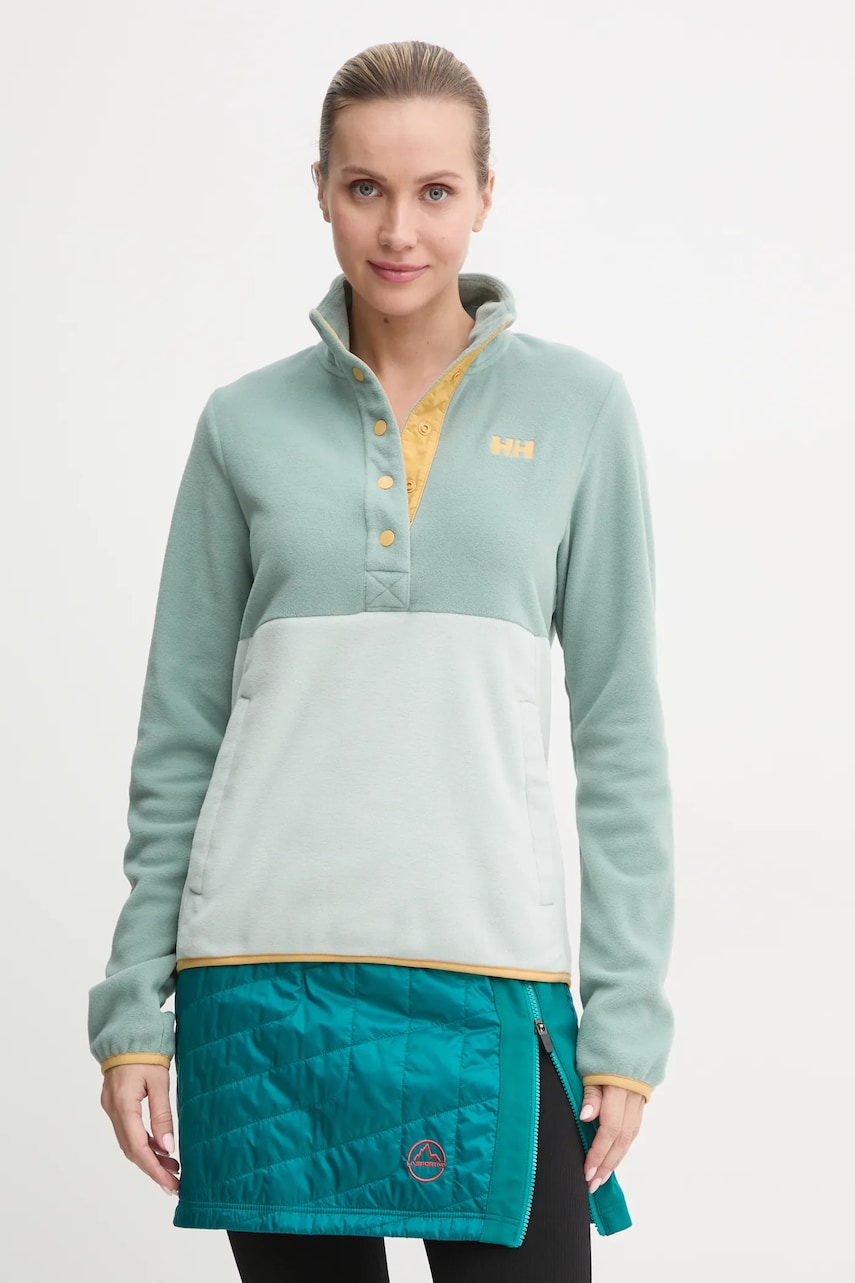 Helly Hansen hanorac Daybreaker Snap culoarea verde, modelator, 49535