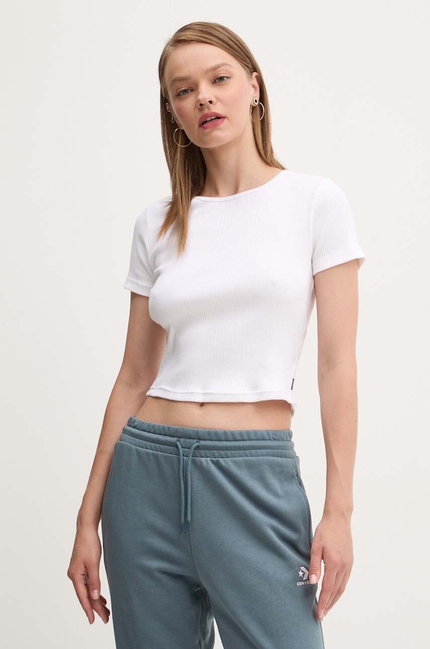 Converse tricou femei, culoarea alb, 10027490-A02 Converse tricou femei, culoarea alb, 10027490-A02