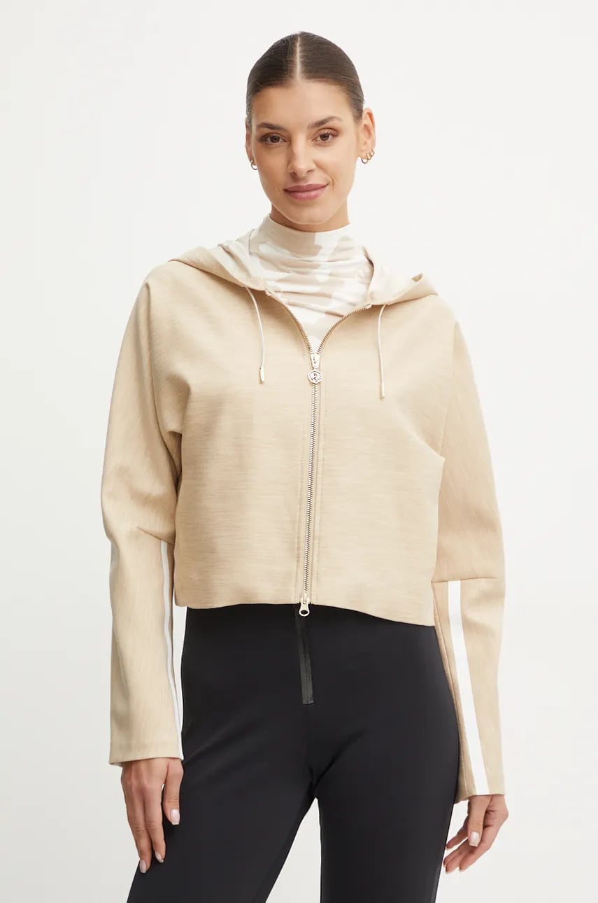 Sportalm bluza femei, culoarea bej, cu glugă, melanj, 1810033038 Sportalm bluza femei, culoarea bej, cu glugă, melanj, 1810033038