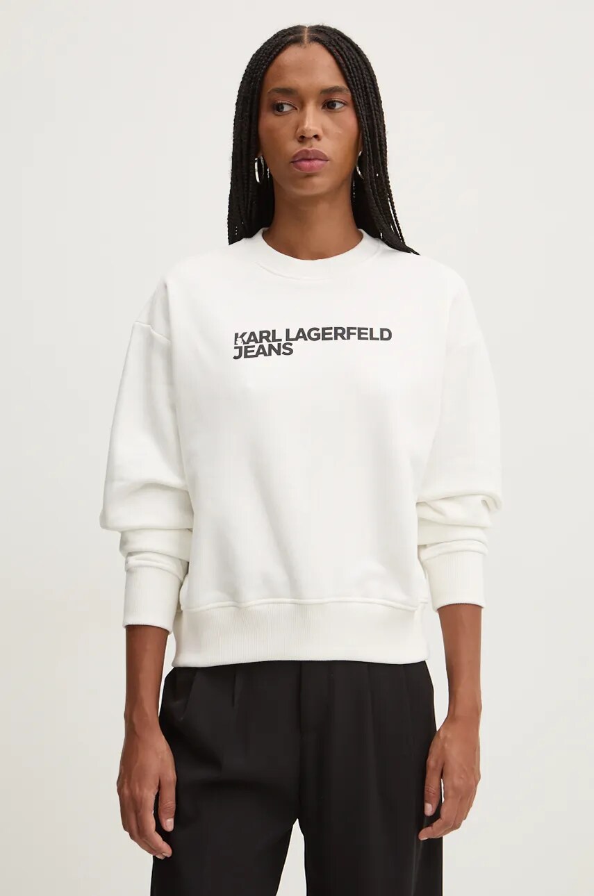 

Суичър Karl Lagerfeld Jeans в бяло с принт 246J1809, Бял