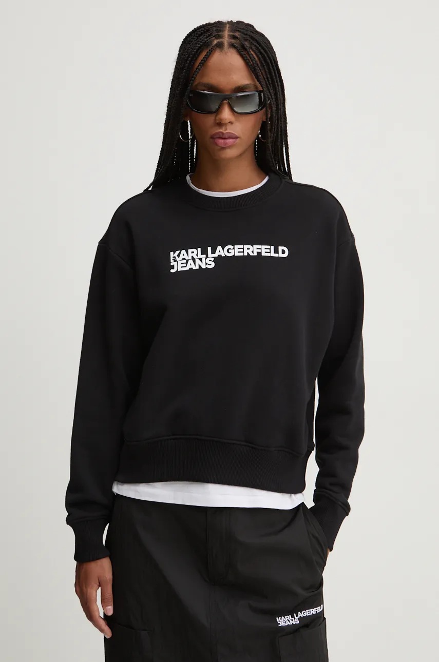 

Суичър Karl Lagerfeld Jeans в черно с принт 246J1809, Черен