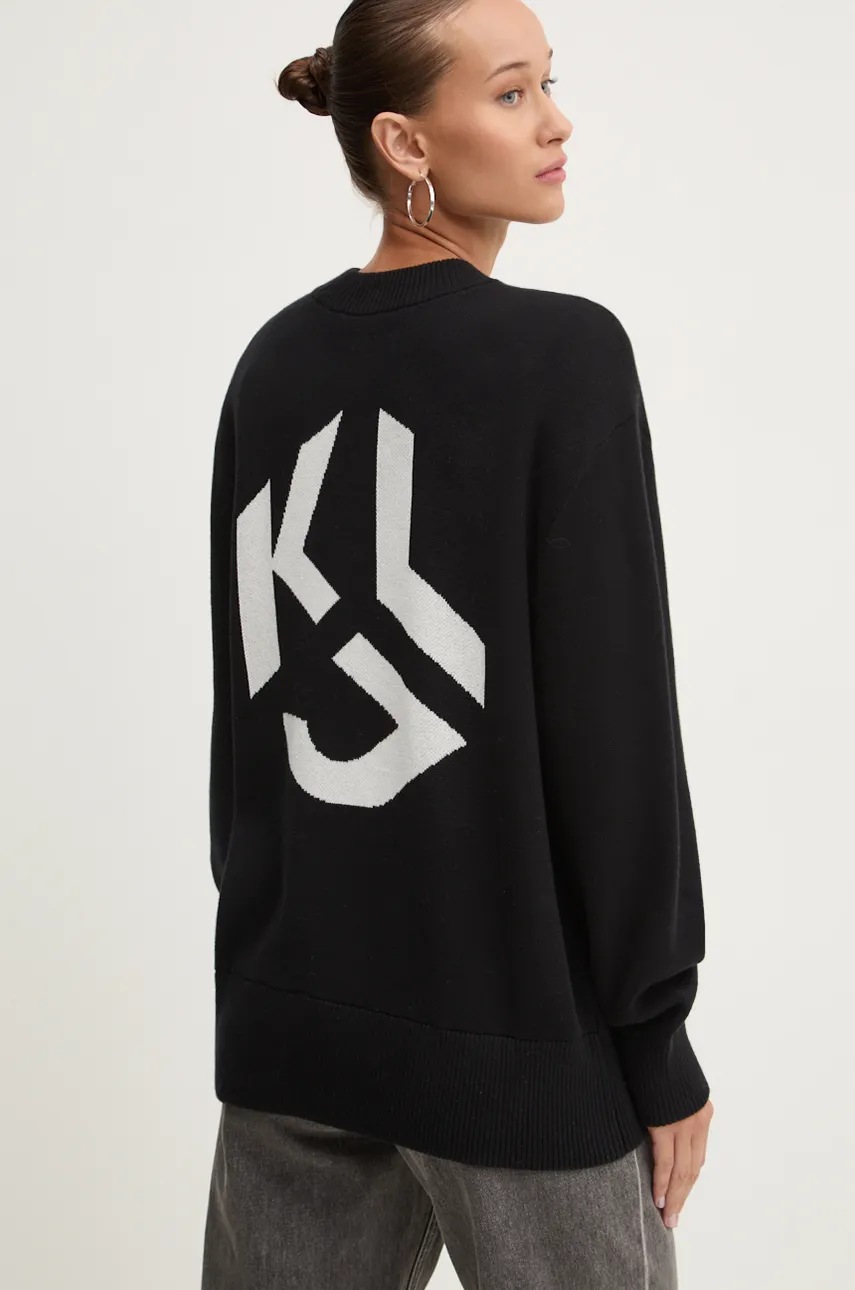 

Памучен пуловер Karl Lagerfeld Jeans в черно 246J2000, Черен