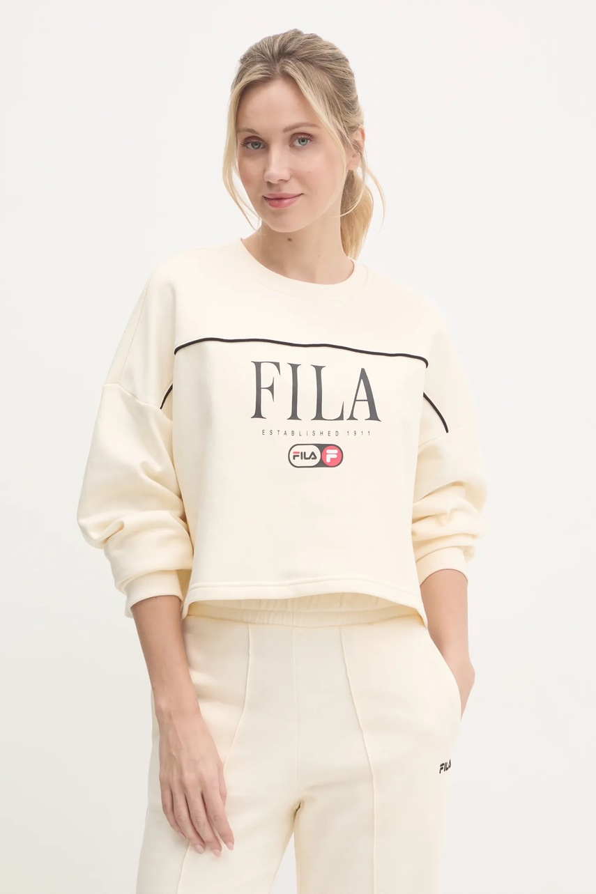 Μπλούζα Fila Lewistown χρώμα: μπεζ, FAW0912 φωτογραφία