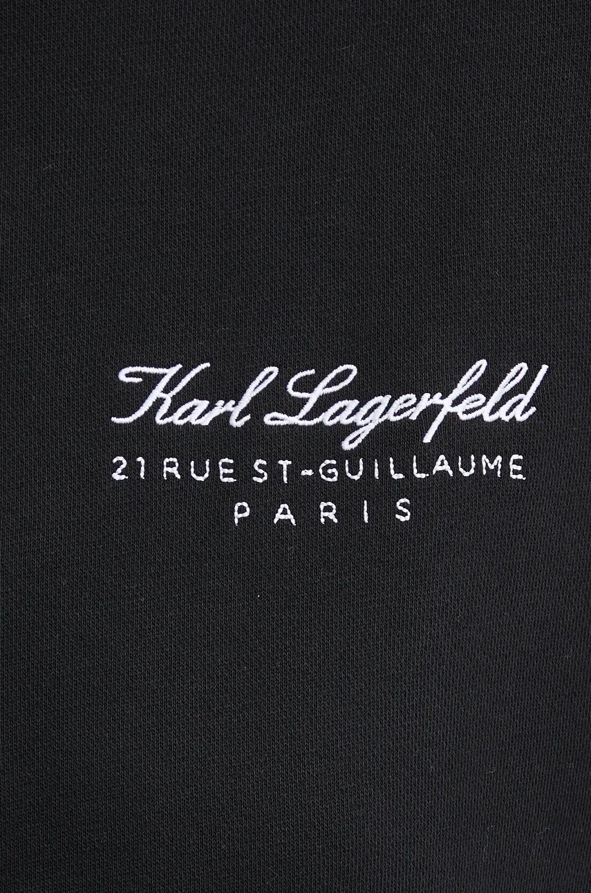 Кофта Karl Lagerfeld жіноча колір чорний з капюшоном з аплікацією 246W2109 