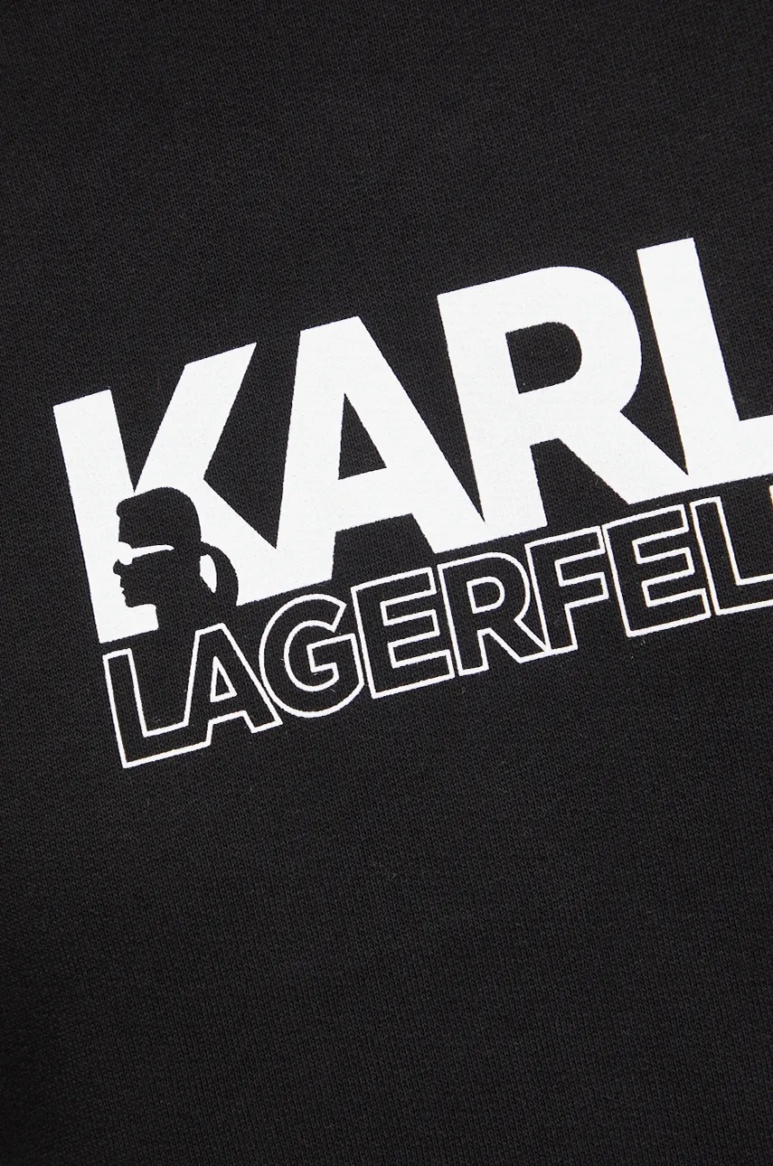 Бавовняна кофта Karl Lagerfeld жіноча колір чорний з принтом 24WW1803 
