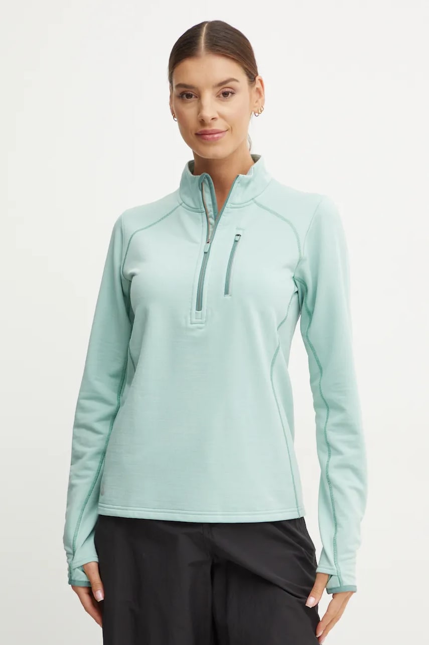 Smartwool hanorac Active Fleece culoarea turcoaz, uni, SW002614 Smartwool hanorac Active Fleece culoarea turcoaz, uni, SW002614