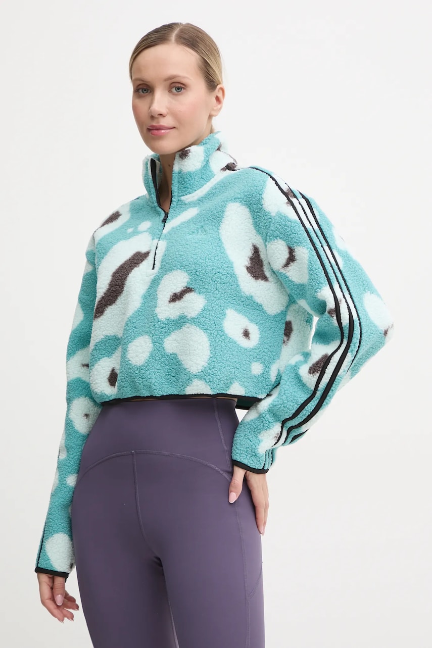 adidas bluza Animal femei, culoarea turcoaz, modelator, IY0148 adidas bluza Animal femei, culoarea turcoaz, modelator, IY0148