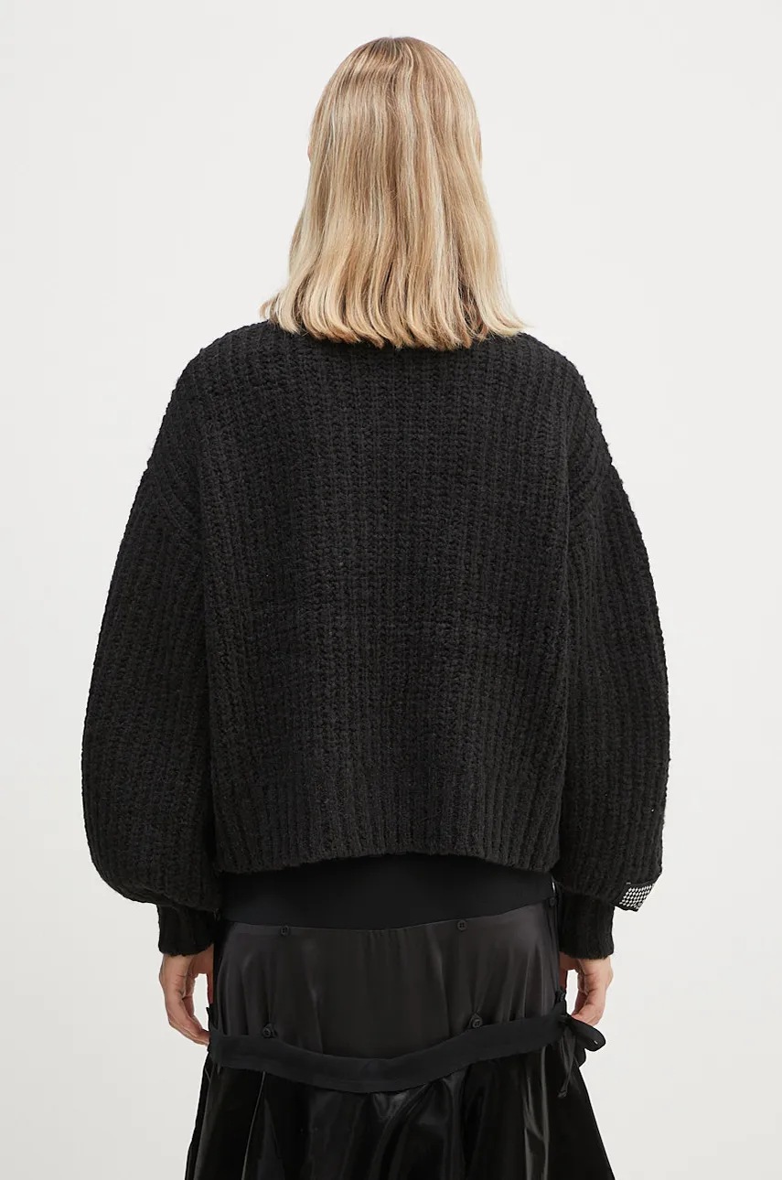 KSUBI gyapjú pulóver Bookie Knit meleg, női, fekete, WFA24KW003 termék 2. képe