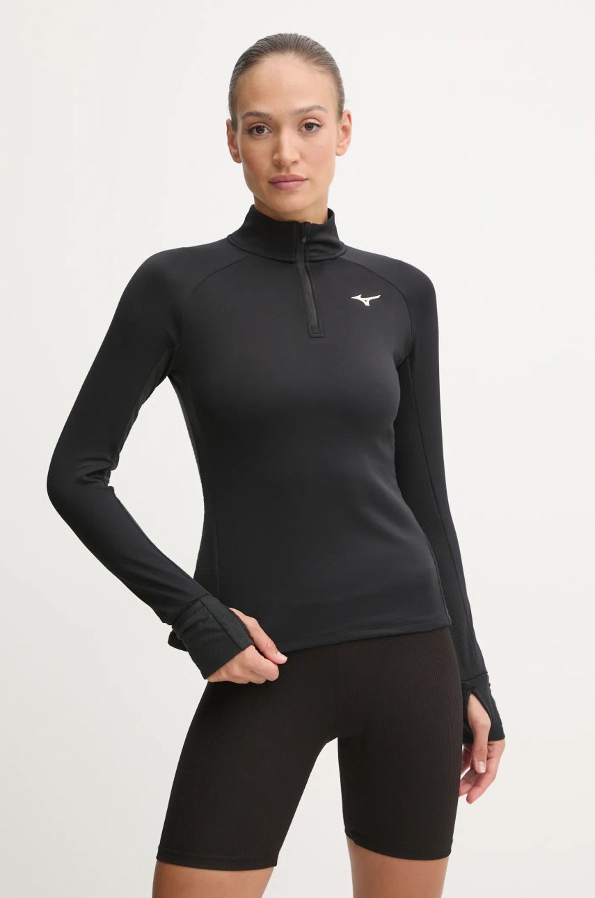 Mizuno hanorac de jogging Warmalite culoarea negru, uni, J2GCA705