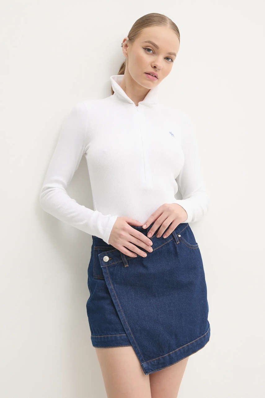

Блуза с дълги ръкави Abercrombie & Fitch в бяло KI139-4665, Бял