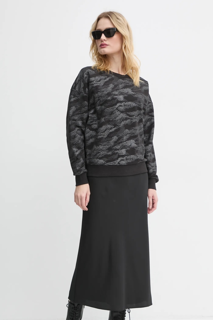 G-Star hanorac de bumbac femei, culoarea negru, cu imprimeu, D25169-D865