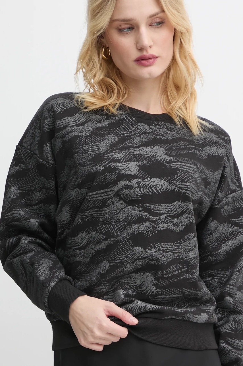 Бавовняна кофта G-Star Raw жіноча колір чорний візерунок D25169-D865 
