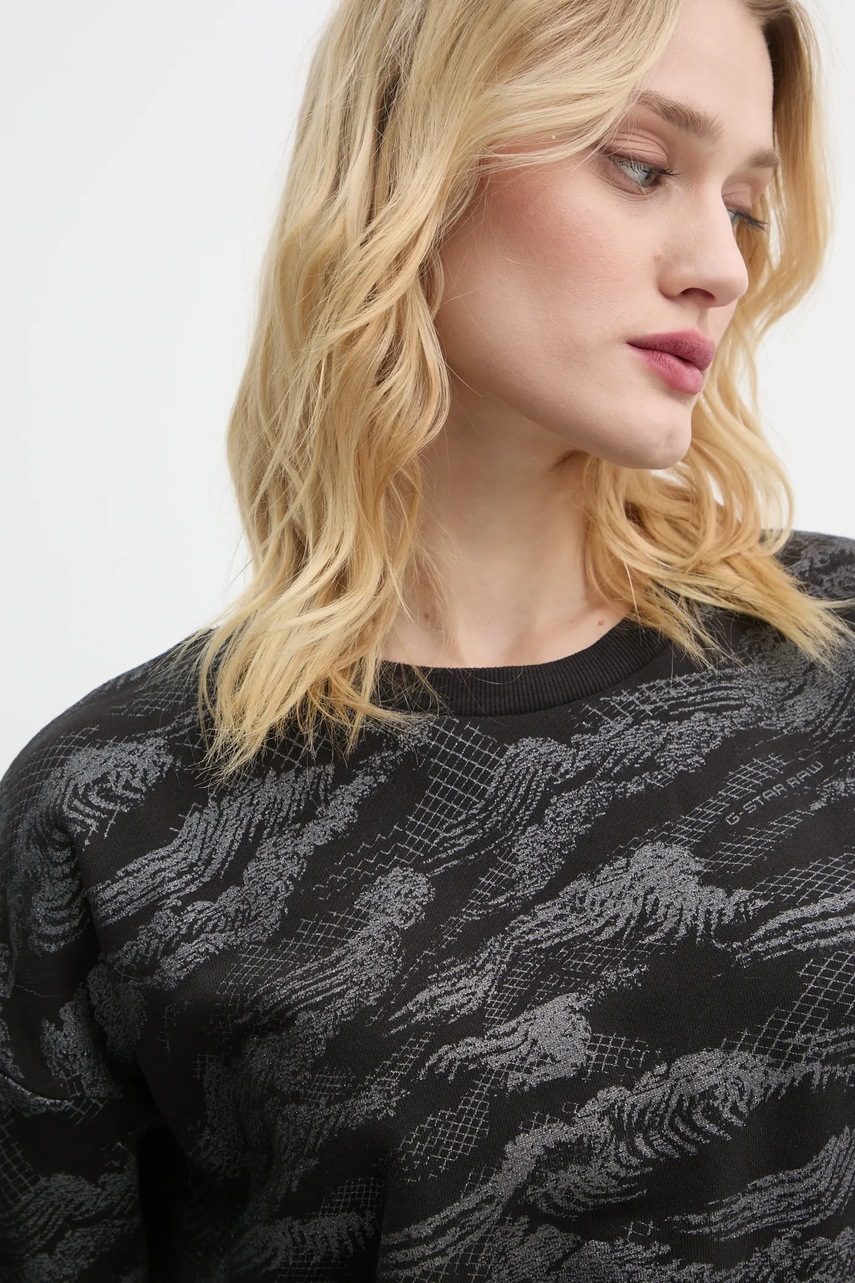 Бавовняна кофта G-Star Raw жіноча колір чорний візерунок D25169-D865 