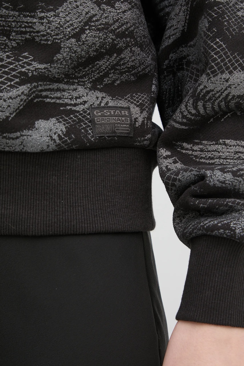 Бавовняна кофта G-Star Raw жіноча колір чорний візерунок D25169-D865 