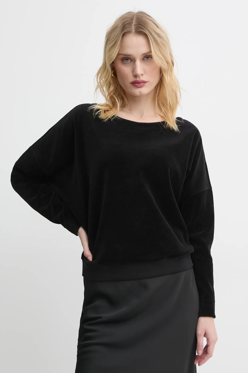 G-Star Raw bluză din velur culoarea negru, uni, D25747-D428