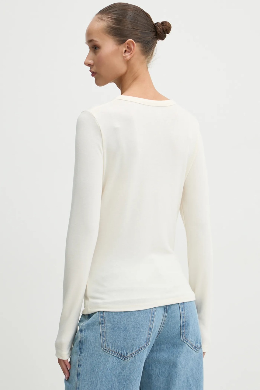 Longsleeve Abercrombie & Fitch χρώμα: μπεζ, KI139-4833 φωτογραφία