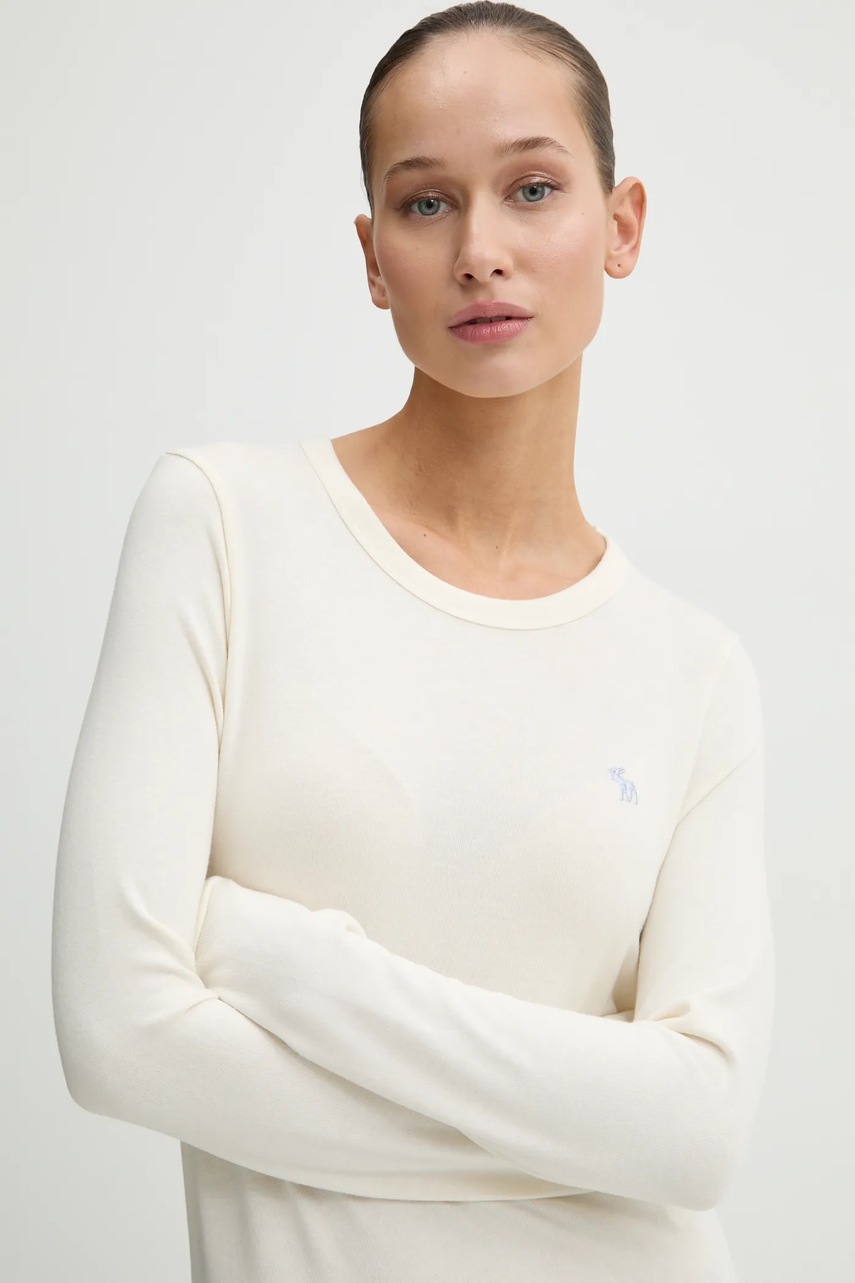 Longsleeve Abercrombie & Fitch χρώμα: μπεζ, KI139-4833 φωτογραφία