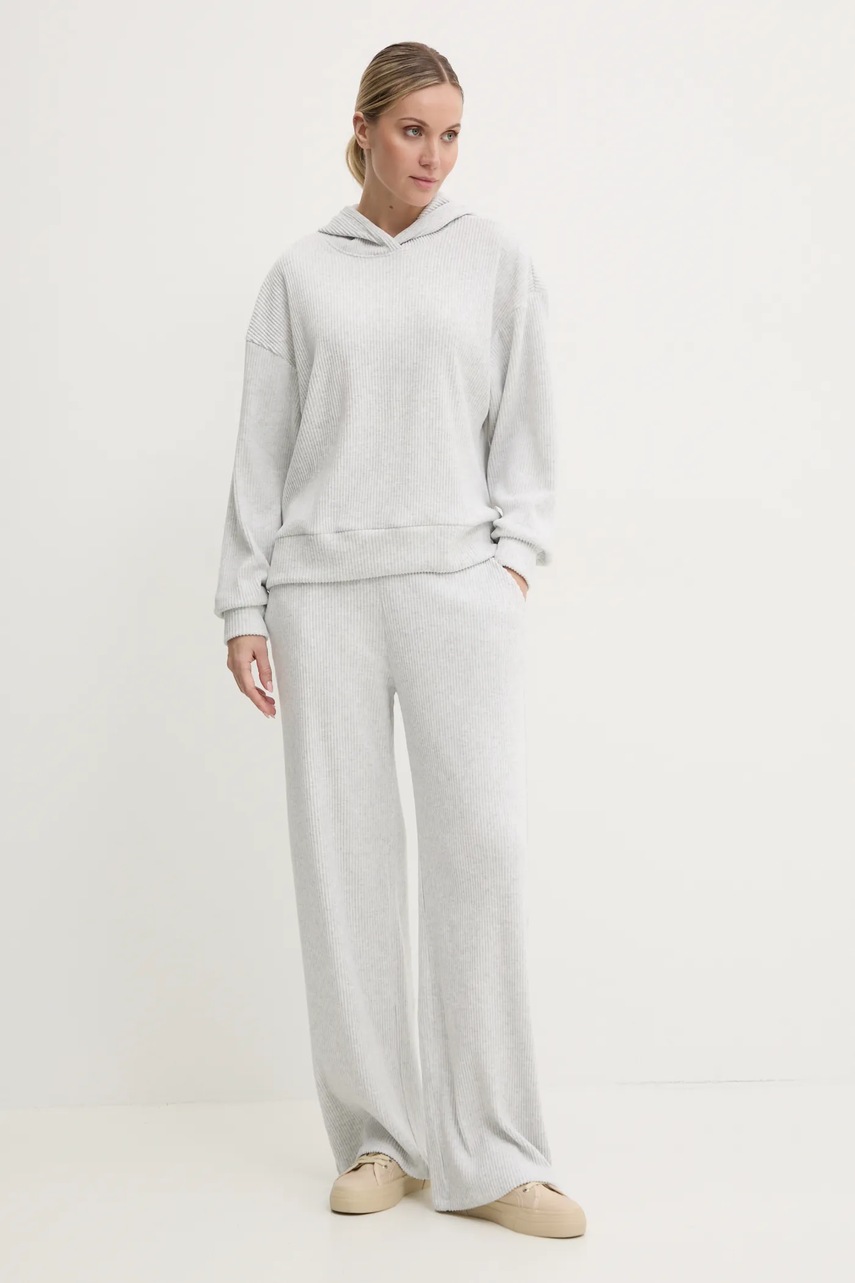 Φούτερ lounge Abercrombie & Fitch χρώμα: γκρι, με κουκούλα, KI152-4215 φωτογραφία