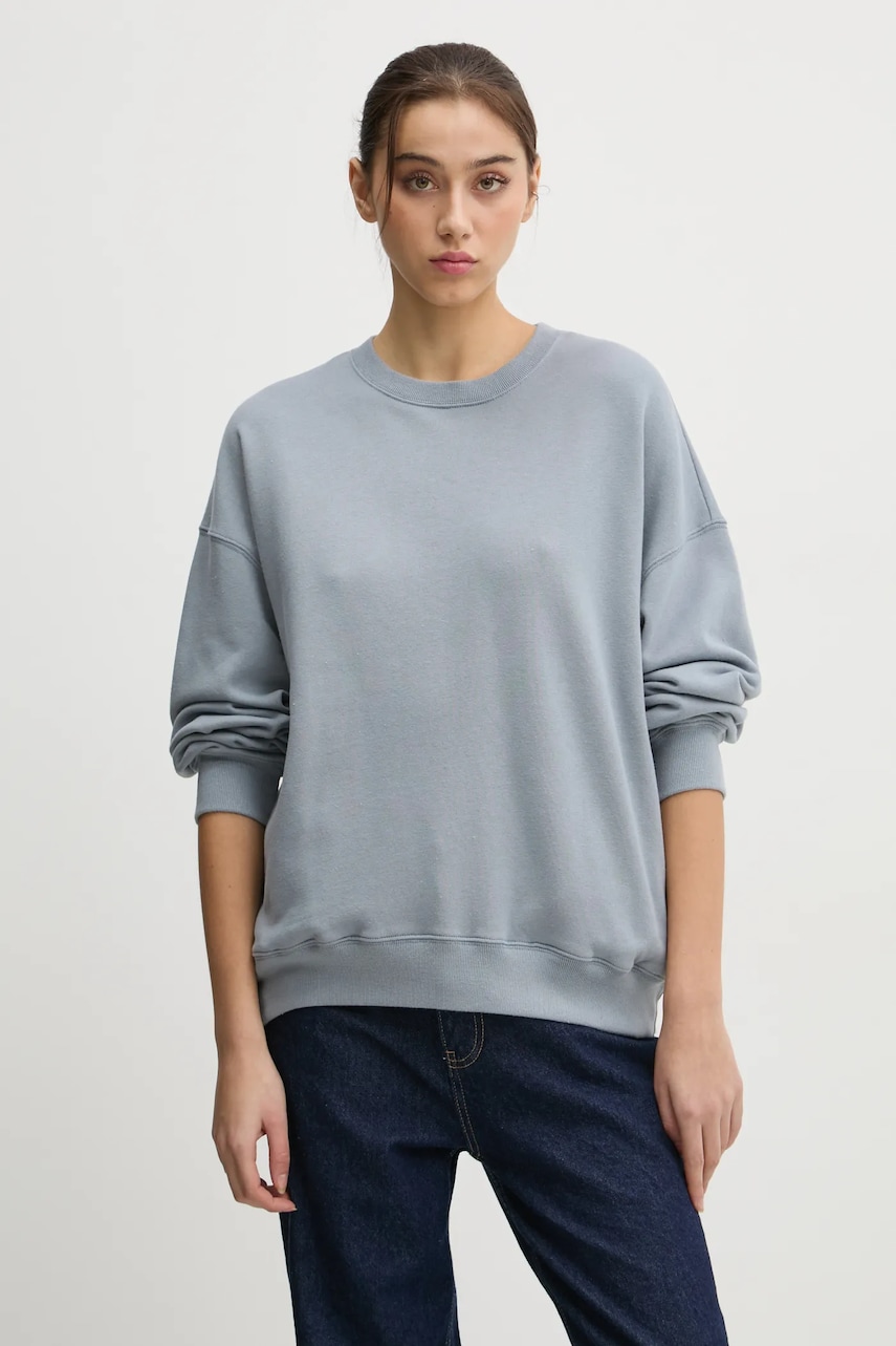 Hollister Co. bluza femei, culoarea gri, cu glugă, cu imprimeu, KI352-4218 Hollister Co. bluza femei, culoarea gri, cu glugă, cu imprimeu, KI352-4218