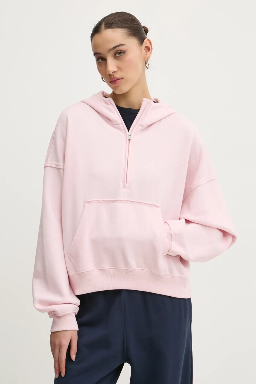 Hollister Co. bluză femei, culoarea roz, cu glugă, uni, KI352-4220