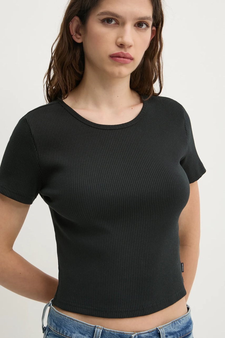 Converse tricou femei, culoarea negru, 10027490-A03 Converse tricou femei, culoarea negru, 10027490-A03