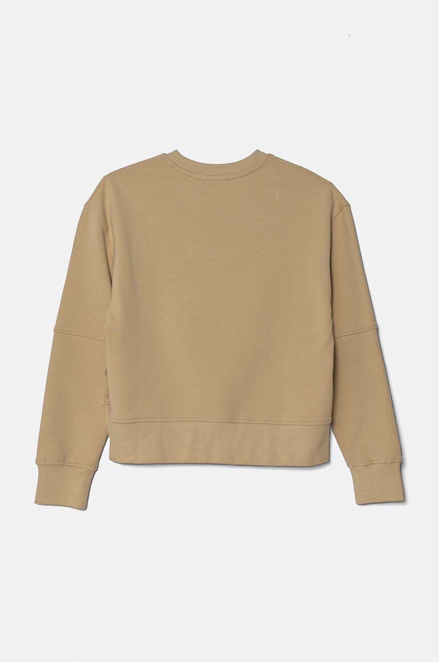 Детская кофта Calvin Klein Jeans цвет бежевый с аппликацией IG0IG02702
