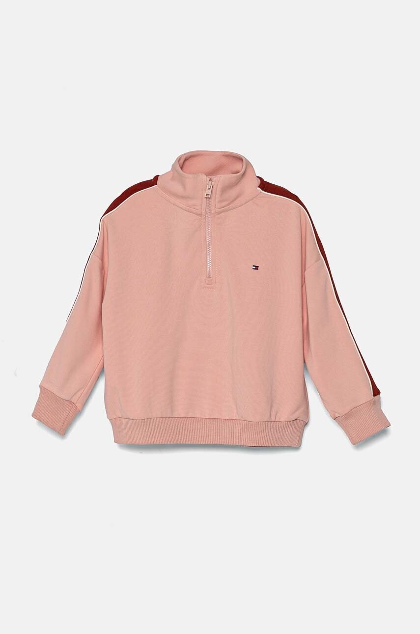 Levně Dětská mikina Tommy Hilfiger růžová barva, vzorovaná, KG0KG08034