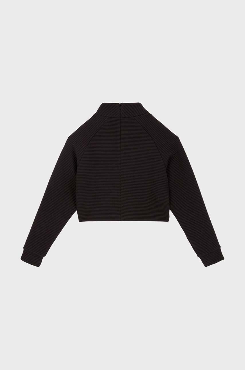 Дитяча кофта EA7 Emporio Armani колір чорний однотонна 6DFM14 FJZNZ