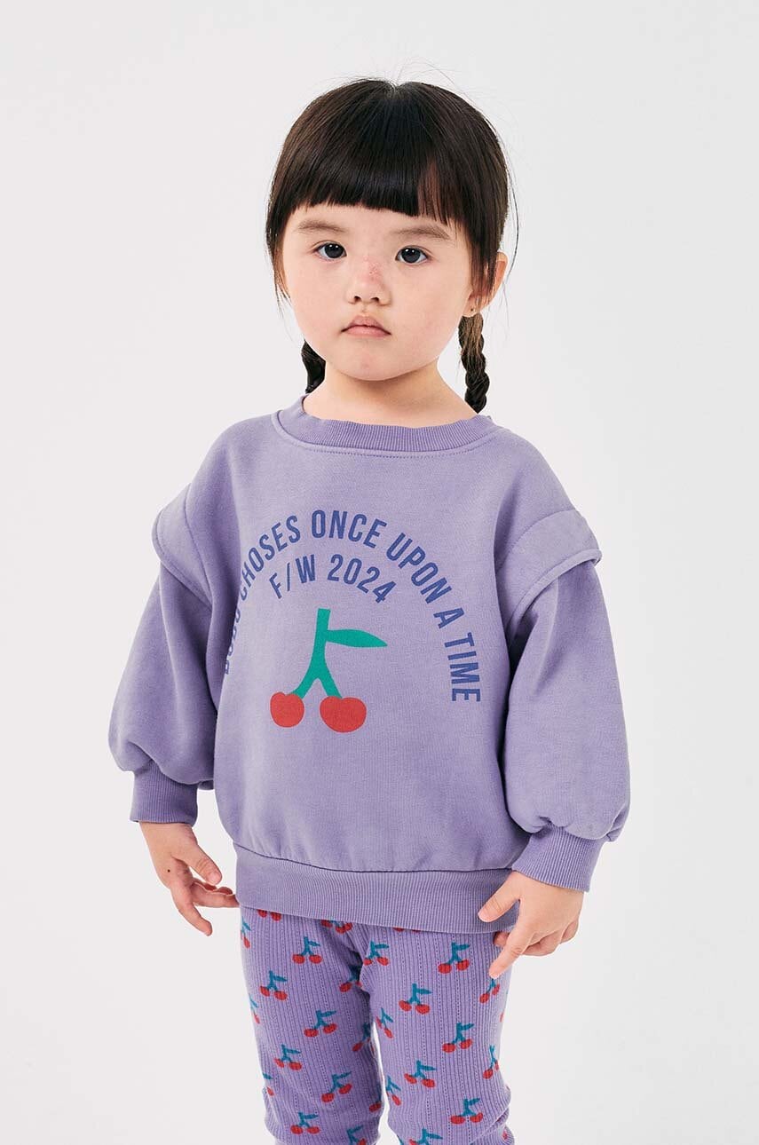 Bobo Choses bluza copii culoarea violet, cu imprimeu, 224AC055