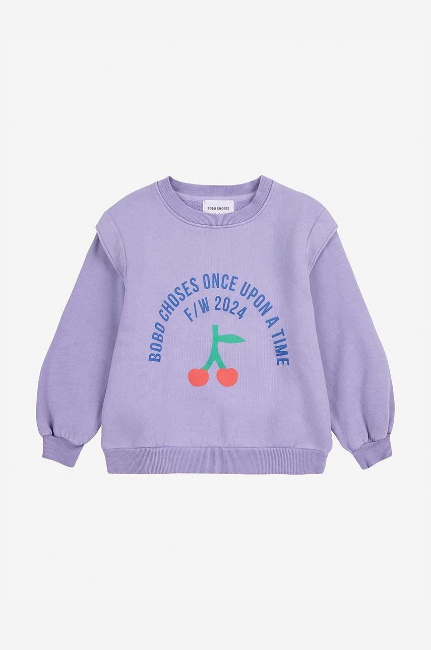 Детская кофта Bobo Choses цвет фиолетовый с принтом 224AC055 Детская кофта Bobo Choses цвет фиолетовый с принтом 224AC055