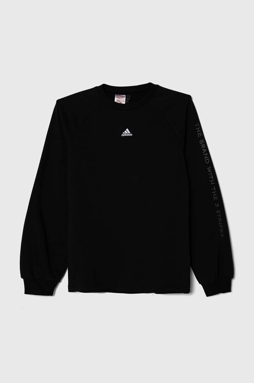 Детская кофта adidas JGAM CREW цвет чёрный с принтом IV7045