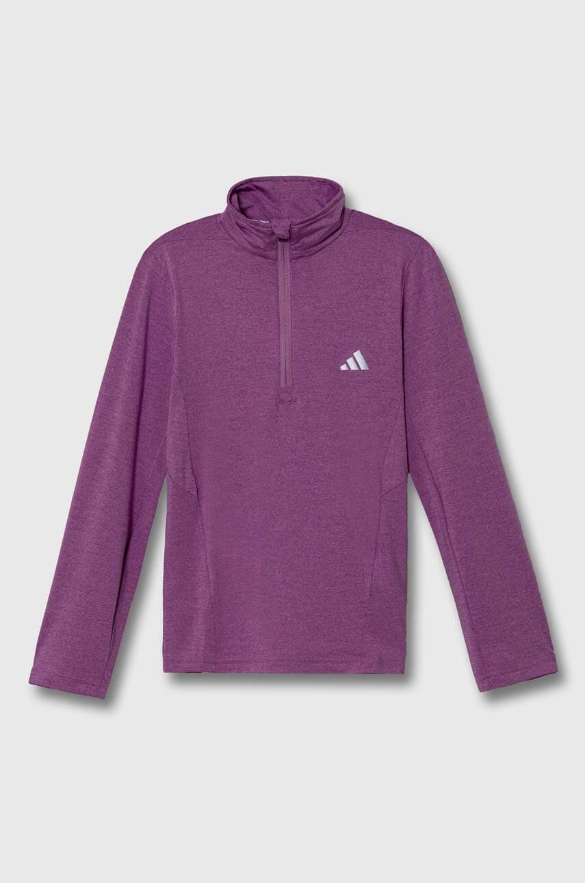 adidas bluza copii J HEA 1/2 ZIP culoarea roz, neted, IV9581 adidas bluza copii J HEA 1/2 ZIP culoarea roz, neted, IV9581