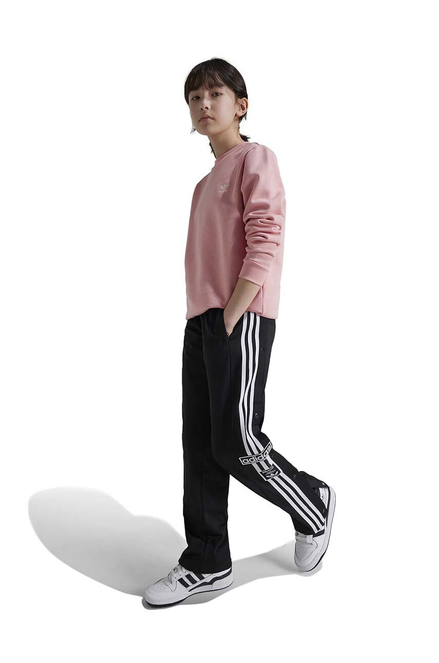adidas Originals bluza copii CREW culoarea roz, cu imprimeu, IX5299