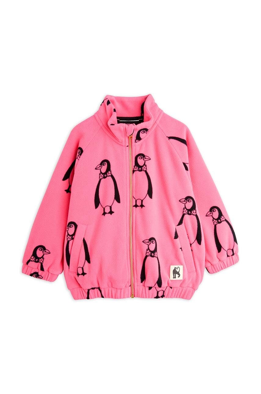 Детская кофта Mini Rodini Penguin цвет розовый узор 1100009128 Детская кофта Mini Rodini Penguin цвет розовый узор 1100009128