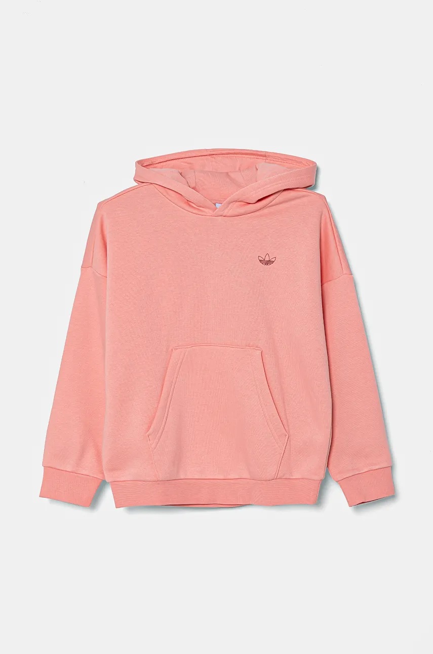 Детская кофта adidas Originals HOODIE цвет розовый с капюшоном однотонная IY9554