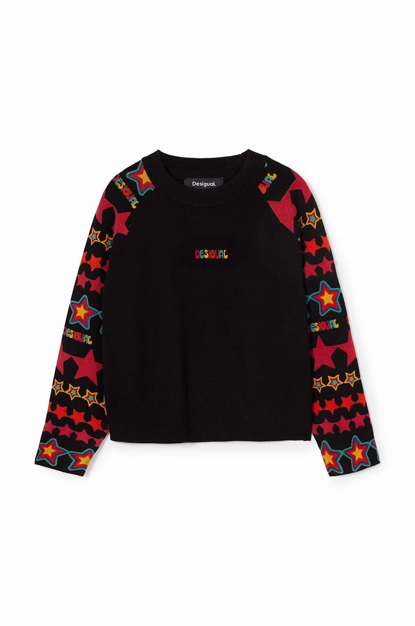 Дитяча кофта Desigual колір чорний візерунок 24WGJF05 Дитяча кофта Desigual колір чорний візерунок 24WGJF05