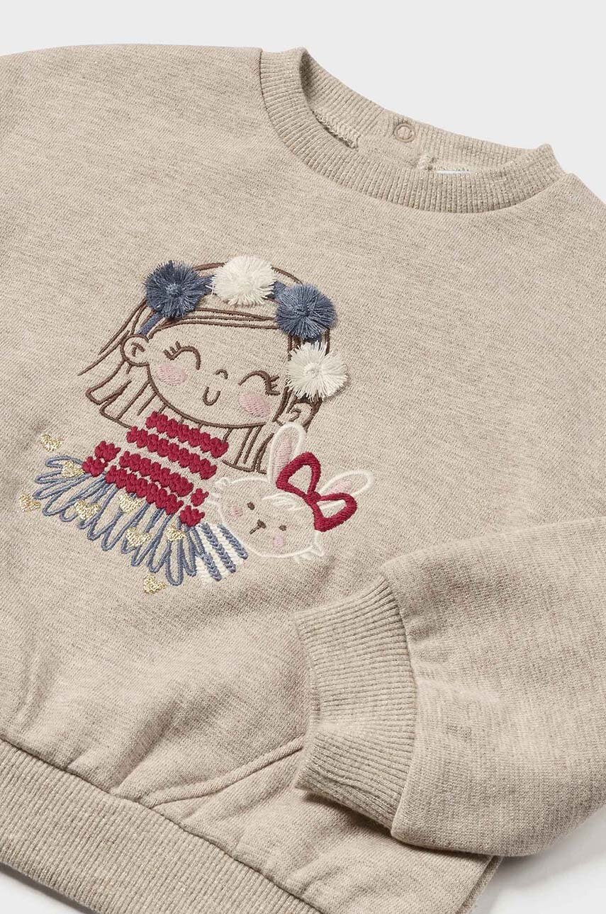 Кофта для немовлят Mayoral колір бежевий з аплікацією 2476