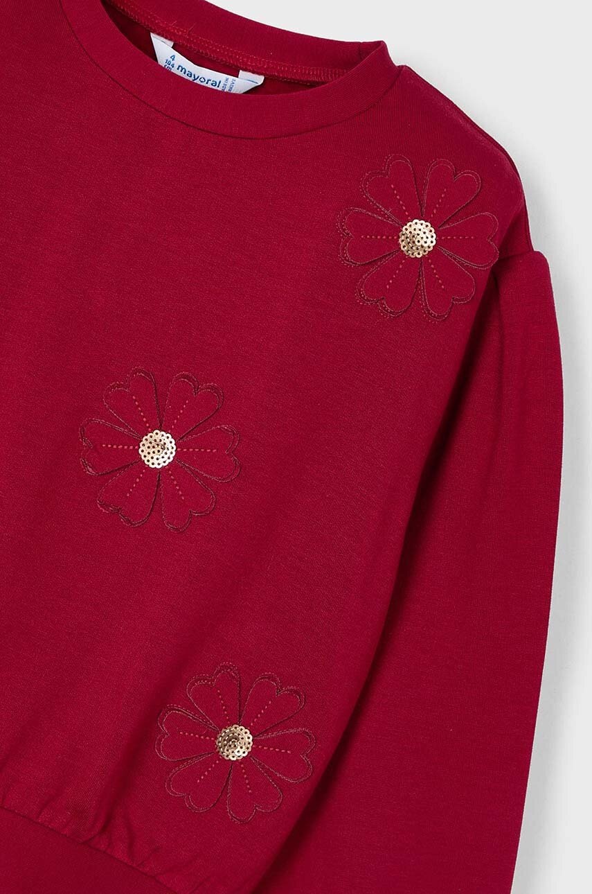 Дитяча кофта Mayoral колір червоний з аплікацією 4478