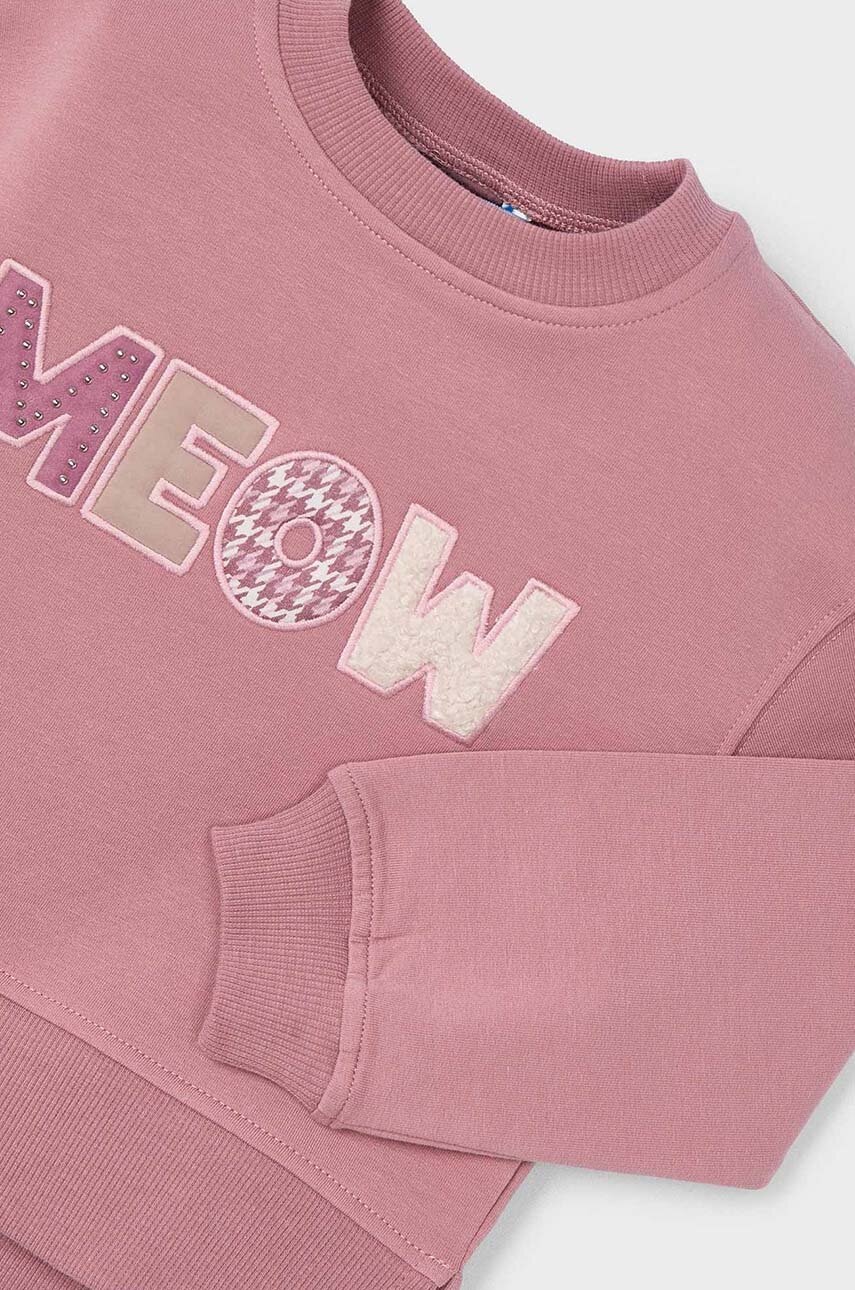 Детская кофта Mayoral цвет розовый с аппликацией 4482 Детская кофта Mayoral цвет розовый с аппликацией 4482