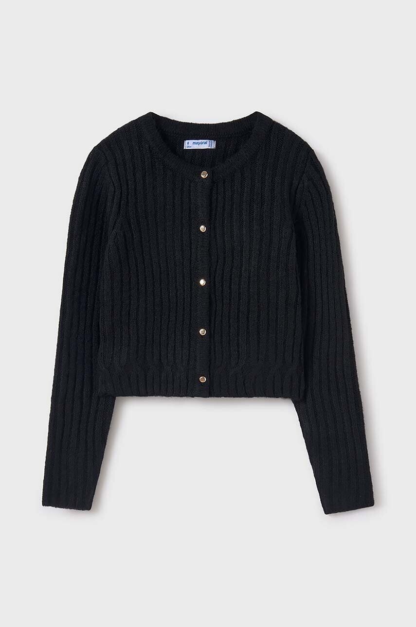 Mayoral cardigan cu amestec de lână pentru copii culoarea negru, 7312
