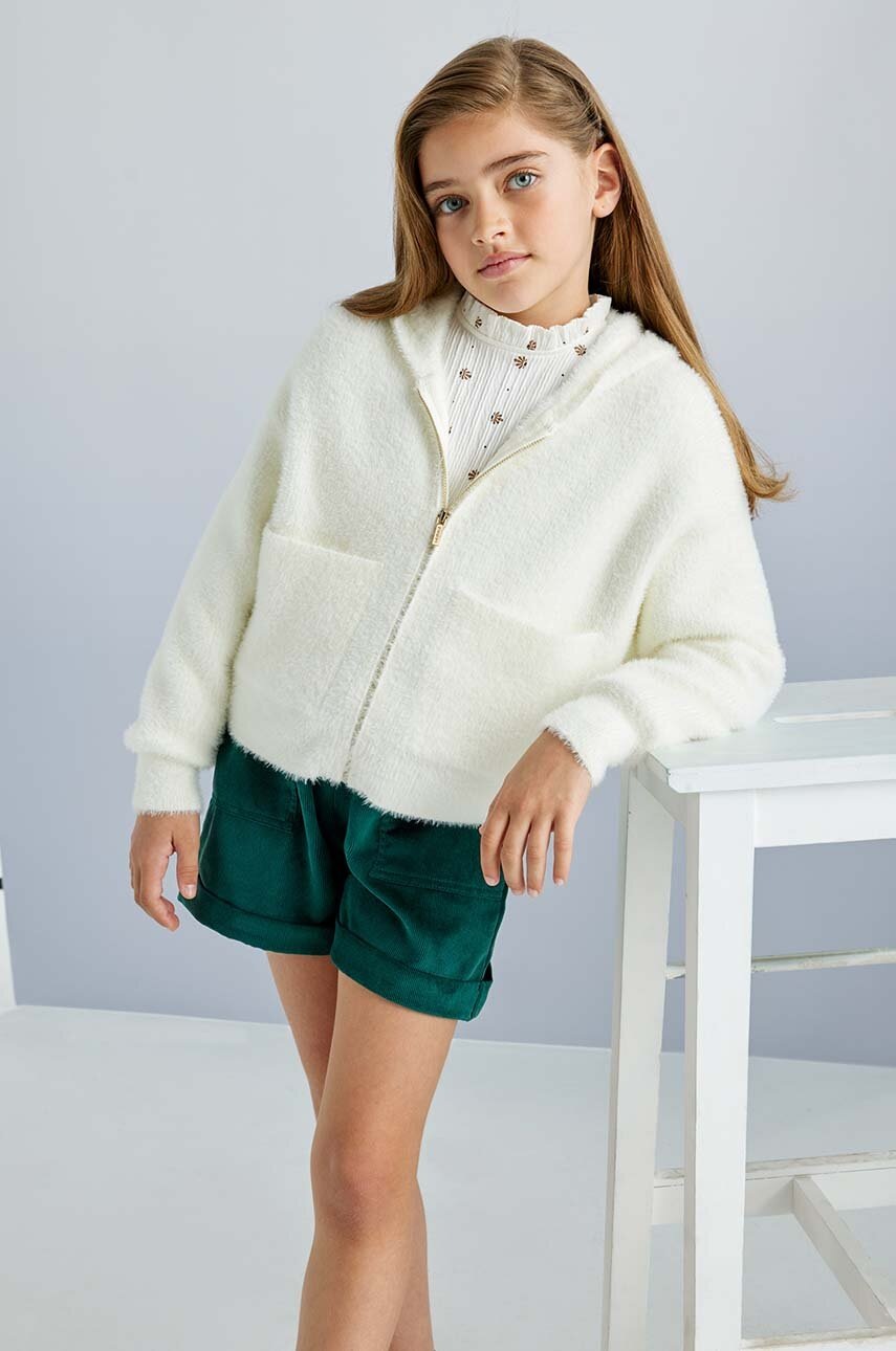 Mayoral bluza copii culoarea bej, cu glugă, neted, 7317
