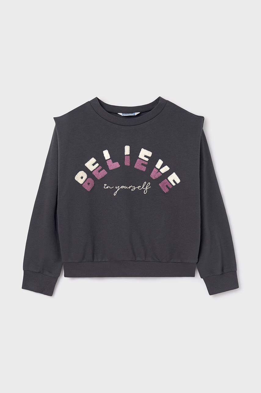 Дитяча кофта Mayoral колір сірий з принтом 7468 в Вінниці Дитяча кофта Mayoral колір сірий з принтом 7468 в Вінниці