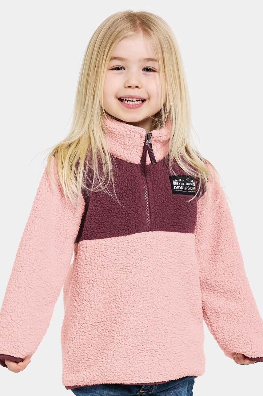 Didriksons hanorac polar pentru copii GOSIG KIDS HALFZIP culoarea roz, modelator, 505536 Didriksons hanorac polar pentru copii GOSIG KIDS HALFZIP culoarea roz, modelator, 505536