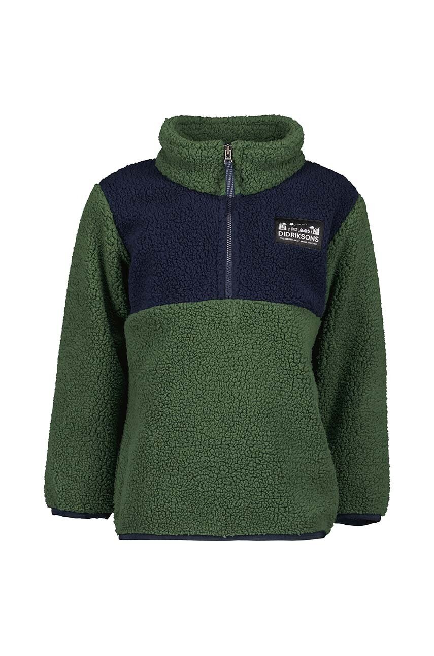 Дитяча флісова кофта Didriksons GOSIG KIDS HALFZIP колір зелений візерунок 505536