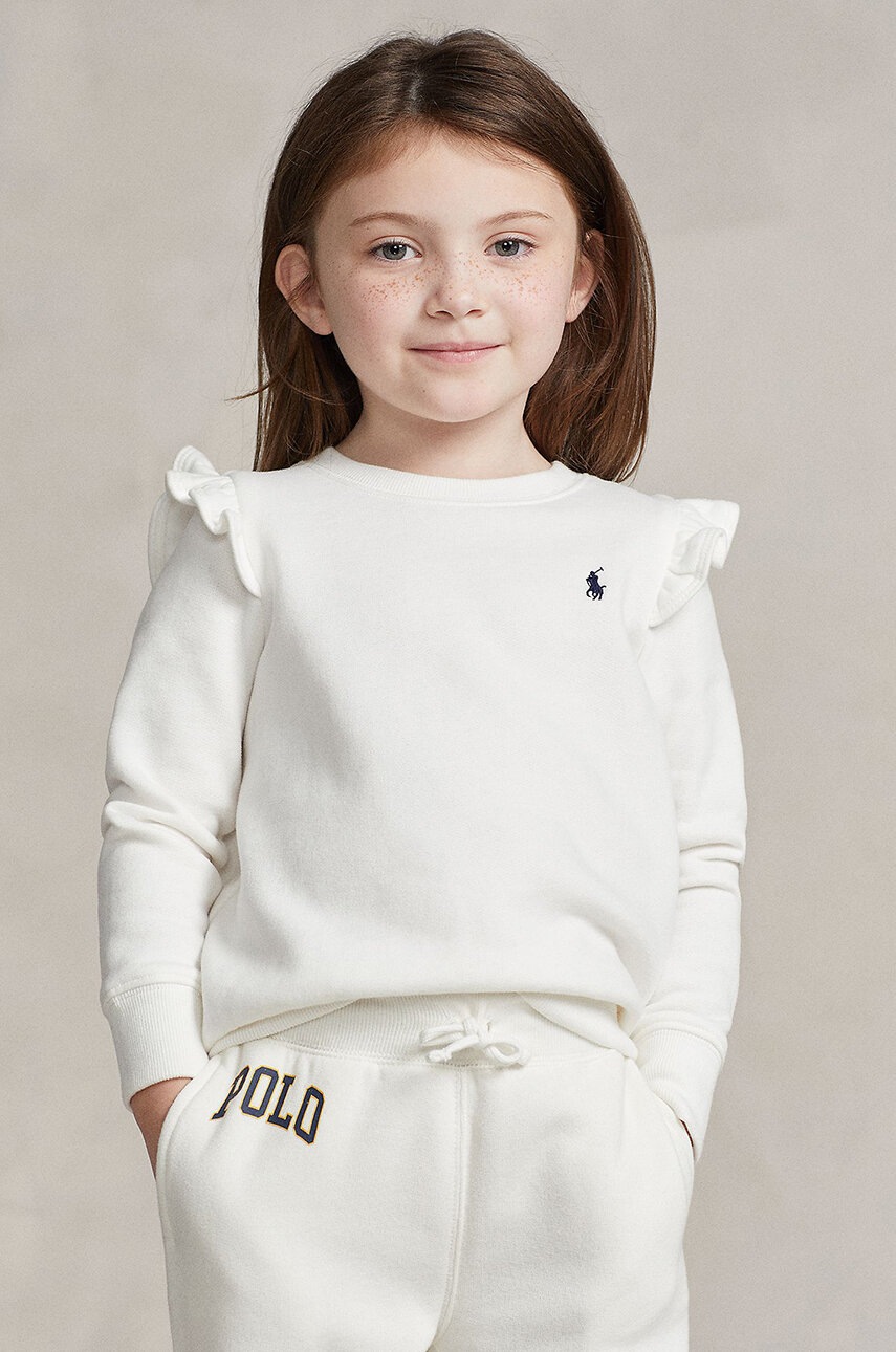 

Детски суичър Polo Ralph Lauren в бяло с изчистен дизайн 312916769001, Бял