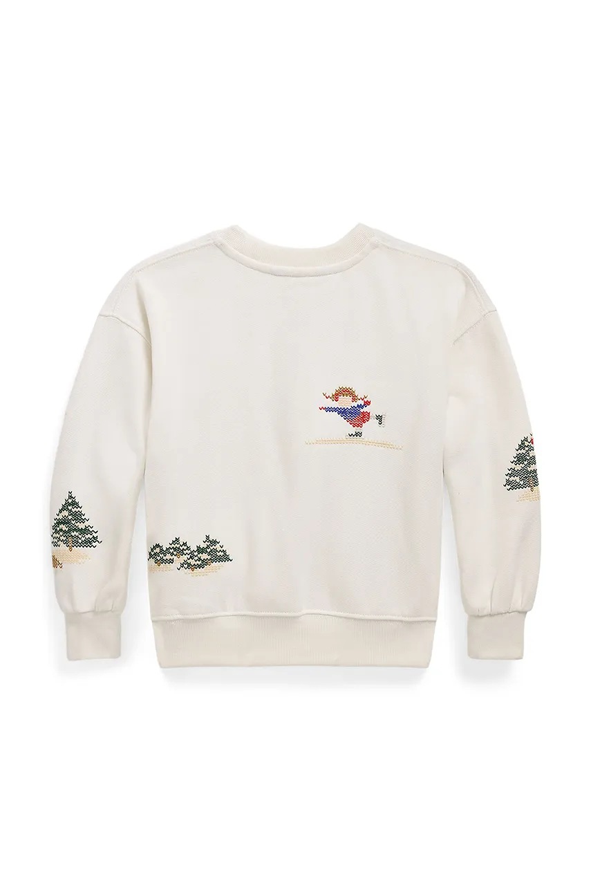 Детская хлопковая кофта Polo Ralph Lauren цвет бежевый с принтом 312952129001 Детская хлопковая кофта Polo Ralph Lauren цвет бежевый с принтом 312952129001