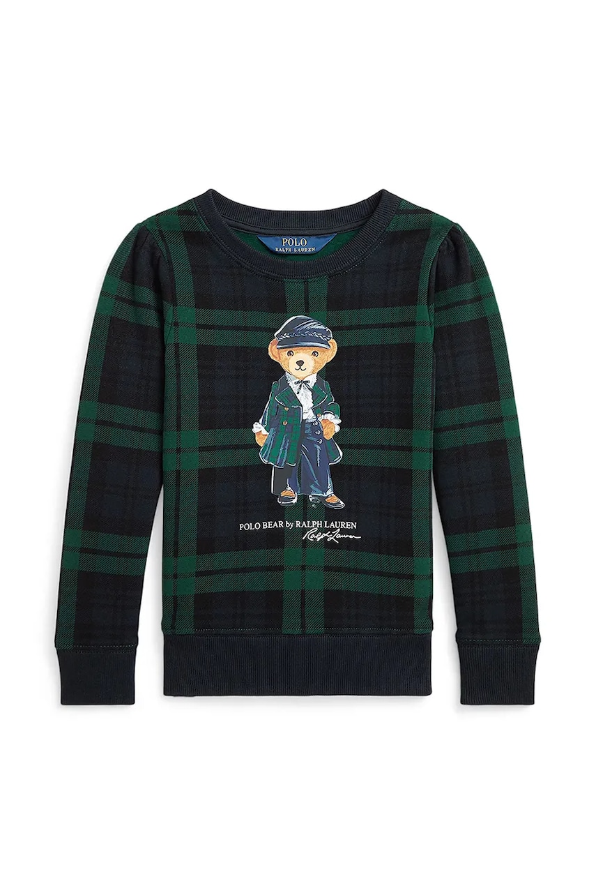 Levně Dětská bavlněná mikina Polo Ralph Lauren černá barva, vzorovaná, 312952154001